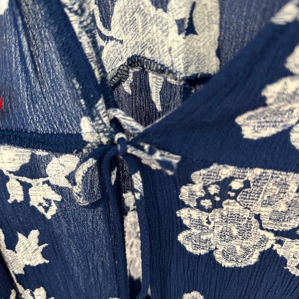 Heart of Marigold Navy Blue Floral Print Wrap Maxi Dress - Picture 6 of 9